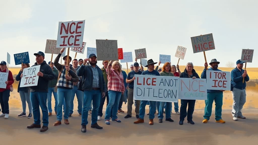 Protestors Demonstrate Against ICE at Planned $3 Billion AI Data Center in North Dakota