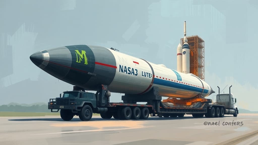 NASA's Artemis II Rocket Transported to Launch Pad at Kennedy Space Center