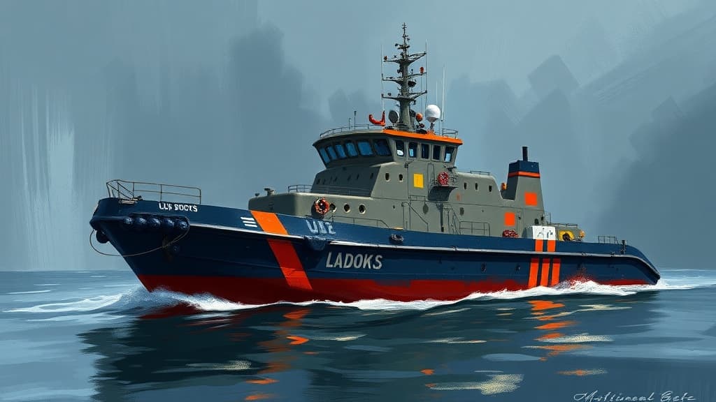 UK Docks Maintains Royal Navy's Vahana Workboat DSB 05 Volcano for Mine Clearance Operations