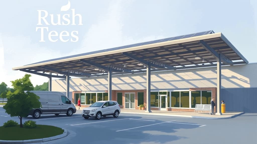 Rush Order Tees Powers 75% of Operations with New Solar Canopy Installation