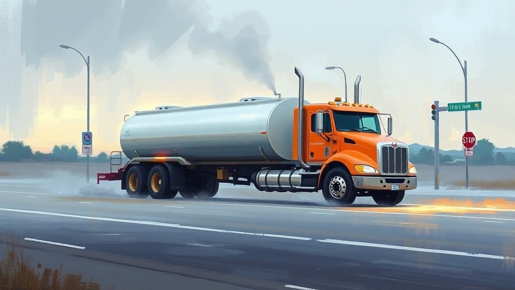 Liquid Nitrogen Leak from Tanker Truck Closes Intersection Near Lompoc