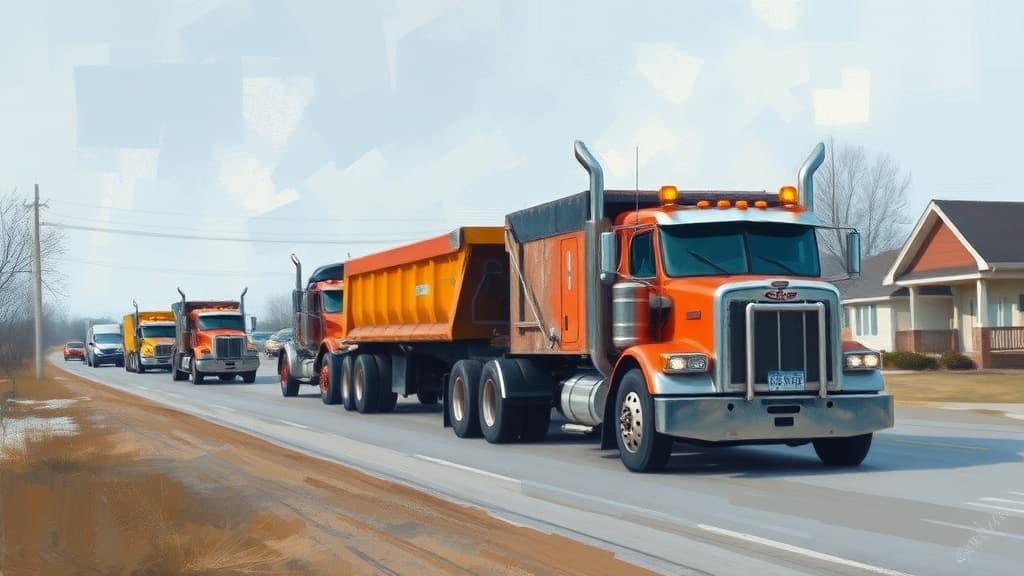 Dump Trucks Reroute Around Fredonia Due to Resident Complaints During Data Center Construction