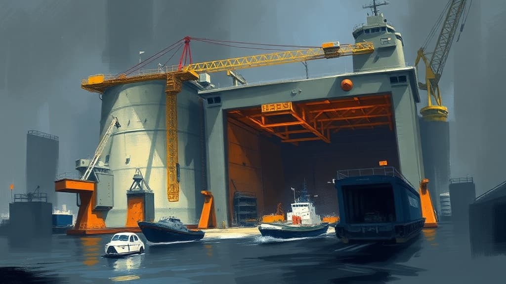 Construction Progress at Dry Dock 5 for U.S. Navy's Shipyard Infrastructure Optimization Program